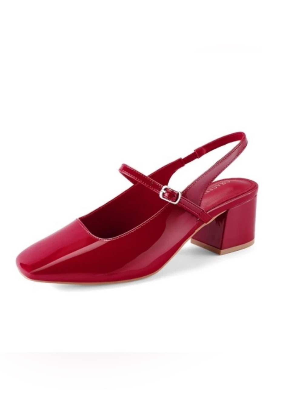 Sz 9 GRACESTRIDE Womens Mary Jane Heels Chunky Low Heel Slingback Pumps